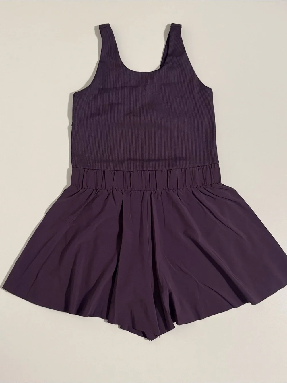 DSG Deep Purple Tank Romper with Elastic Waist Sz 14